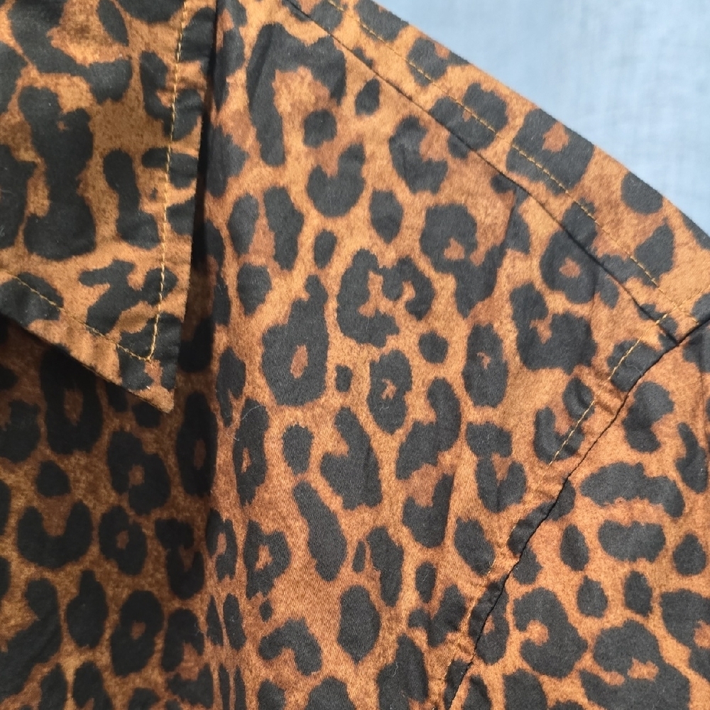 Talbots Brown and Black Animal Print Shirt - Picture 8 of 14